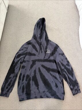MTV Black & Charcoal Tie-Dye Zip-Up Hoodie